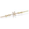 [L1301] - Gold Plated Bracelet 'Flora' White Gold - 7 Mm