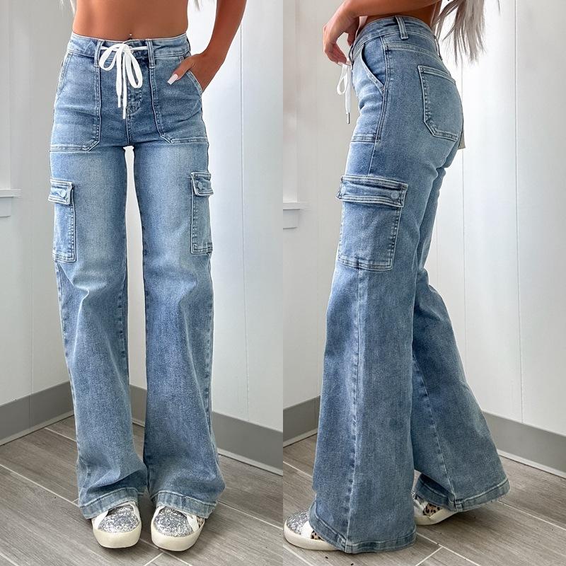 Женские повседневные функциональные рабочие брюки Crew Jeans со шнуровкой и множеством карманов