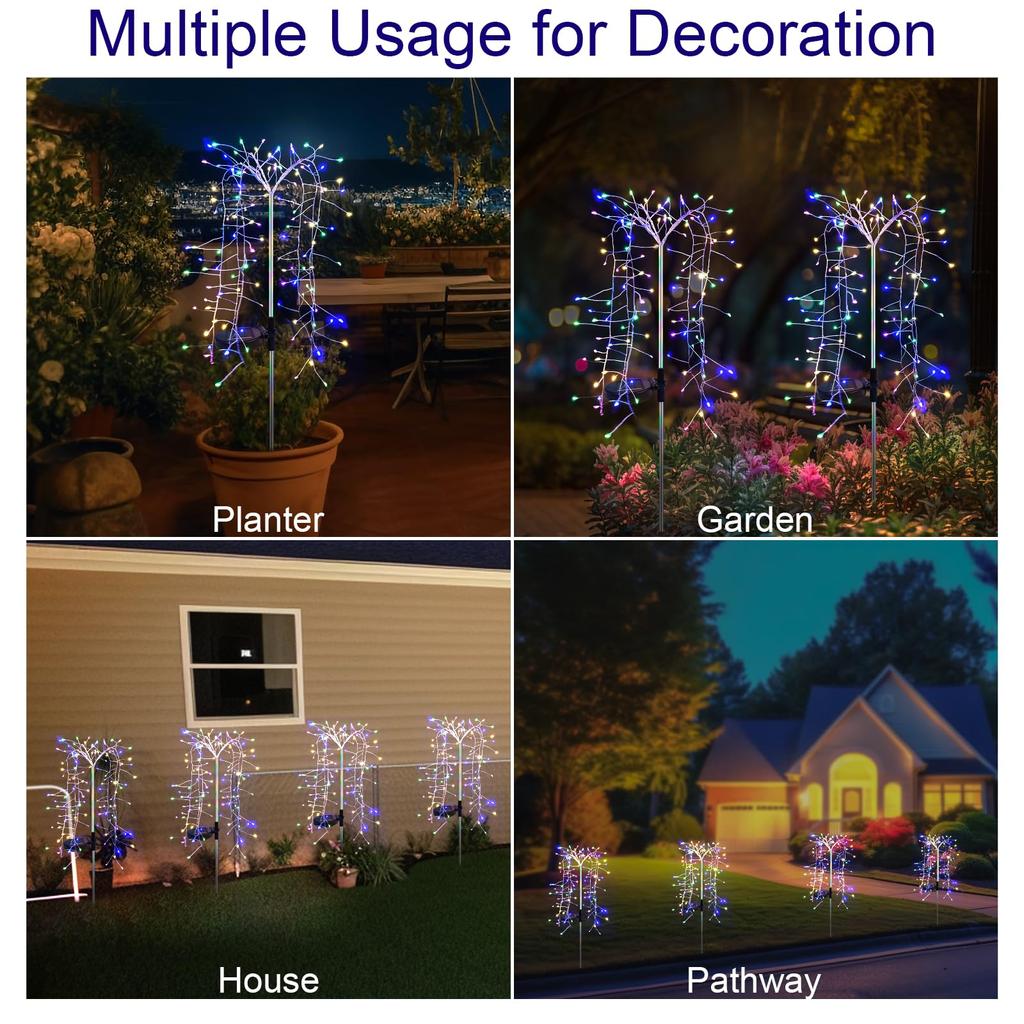 1 шт. Солнечные садовые фонари, уличный декор, искусственные 120 светодиодных фонарей для дерева, для двора, кашпо, патио, лужайки, цветника, дорожки, декоративные для улицы