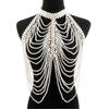 Fashion Body Chain Handmade Woven Shawl Pearl Tassel Wave Dress Wedding Costume Accessories
