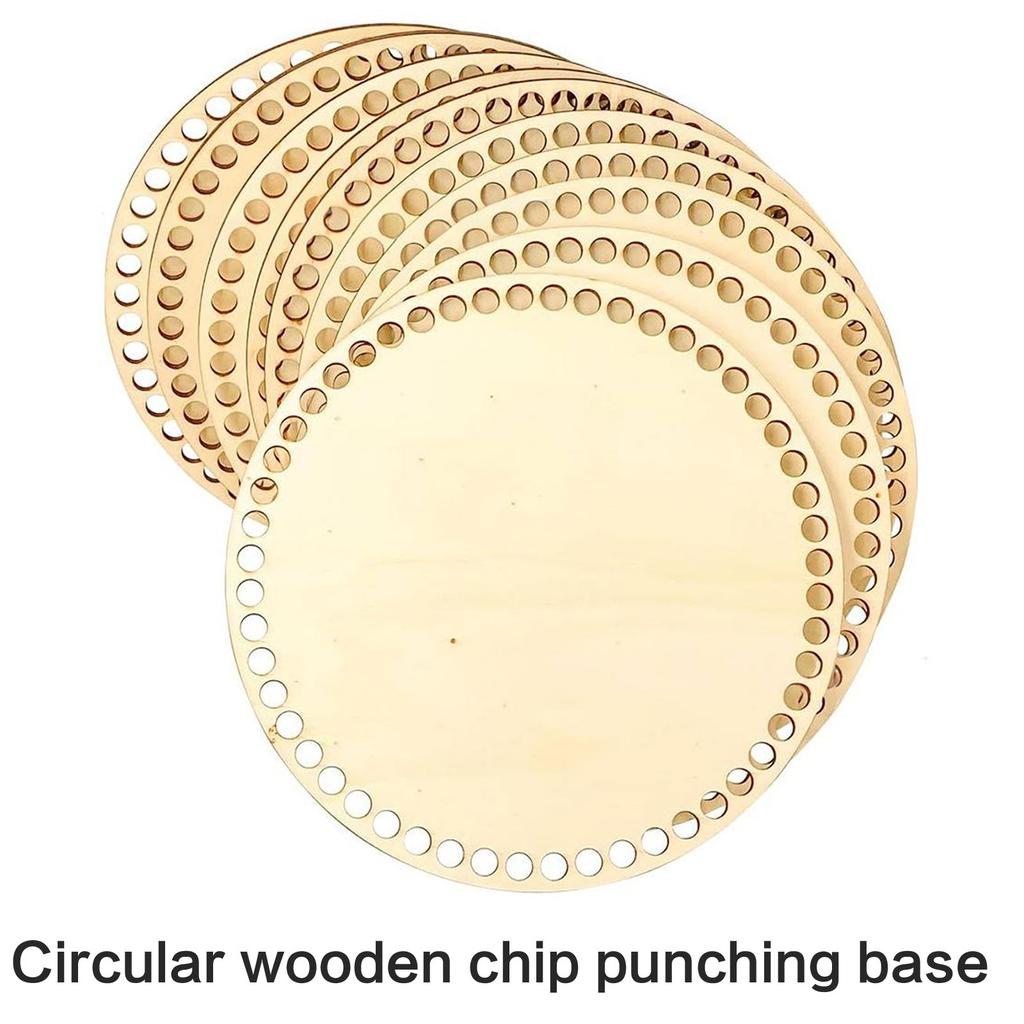 Perforated Wood Basket Base Blank Crochet Basket Base for Making Crochet Knitting Baskets Hand Weaving Home Decoration