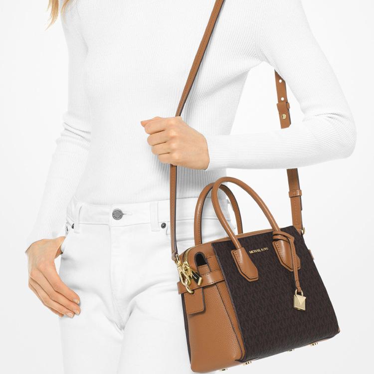 Michael Kors MK Mercer Винтажный Цветочный Принт Color Block Застежка-Замок Искусственная Кожа Ручная Сумка Наплечная Сумка Через Плечо Маленькие Женские Сумки 30S9GM9S1B-200