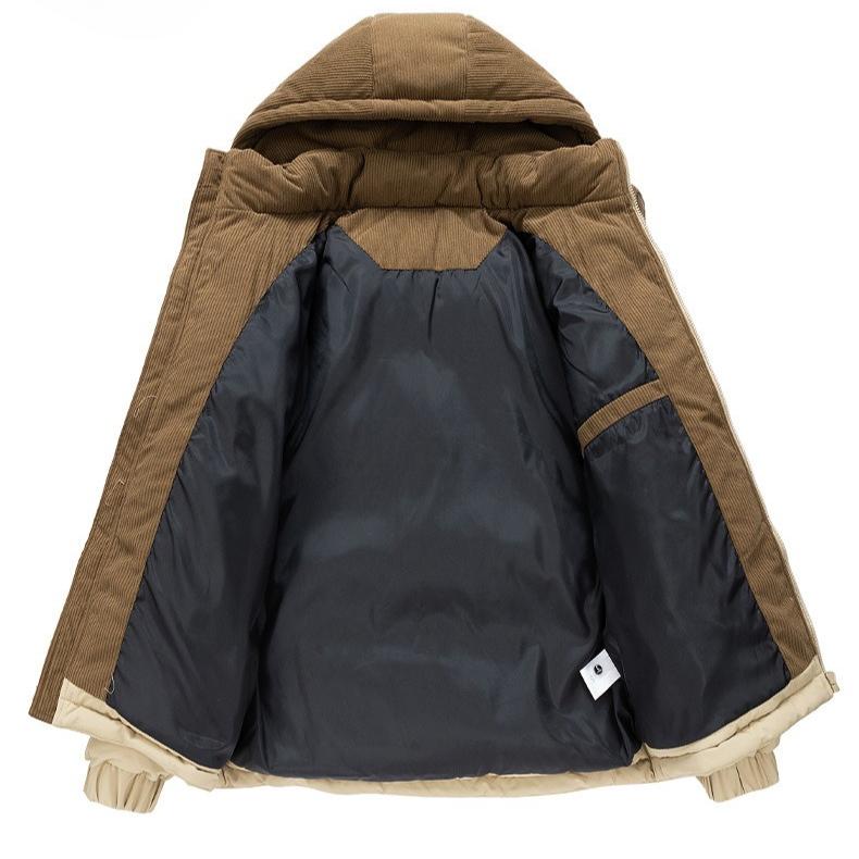 Men's Winter Hooded Jacket Warm Casual Windproof Coat Padded Thicken Parka Jackets for Men Quilted Full Zip Windbreaker Insulated Jackets with Hood