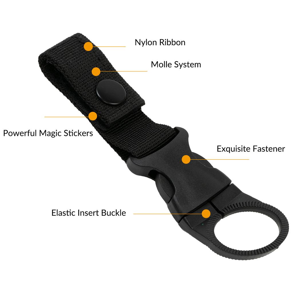 Тактическое снаряжение Военная нейлоновая стропа для наружных инструментов Пряжка Крючок Держатель для бутылки с водой Зажим для ремня Буш Кемпинг Пеший туризм Карабины