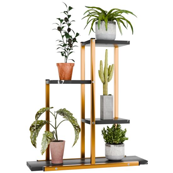 Подставка для растений комнатная многоярусная подставка для комнатных растений, многоуровневая угловая подставка для цветов для гостиной, многослойная полка для растений из кованого железа