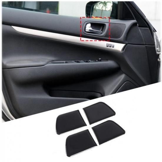 Glossy Piano Black Inner Door Handle Bowl Trim Sticker For Infiniti G25 G35 G37