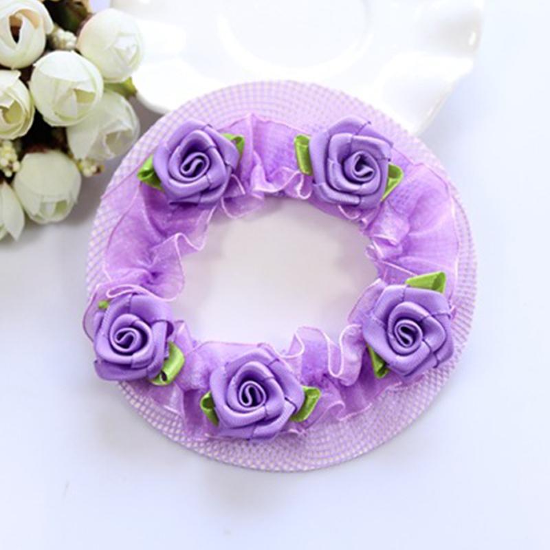 Hot Sale 1PC Cute Adjustable Beautiful Hair Accessories Dance Hairnet High Quality Elastic Exquesite Girls Flower Hair Nets Graceful 5 Colors kids
