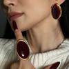 Винтажное Преувеличенное Кольцо из Смолы с Красным Каменем, Стильное Металлическое Геометрическое Овальное Широкое Кольцо