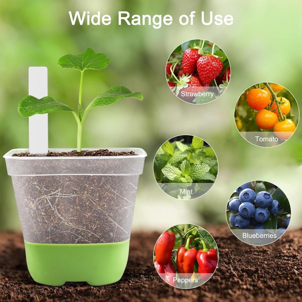 12 шт. Цветочные горшки Квадратные пластиковые питомниковые горшки, Прозрачный цветочный горшок с мягким силиконовым основанием с дренажными отверстиями, Многоразовые горшки для рассады, Стартовые горшки