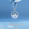 Elegant Blue Whale Stone Pendant Necklace for Women
