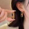Leopard Print Acrylic U-shaped Ear Buckle Personalized Simple Earrings Women's Fashion Earrings Niche High Sense
