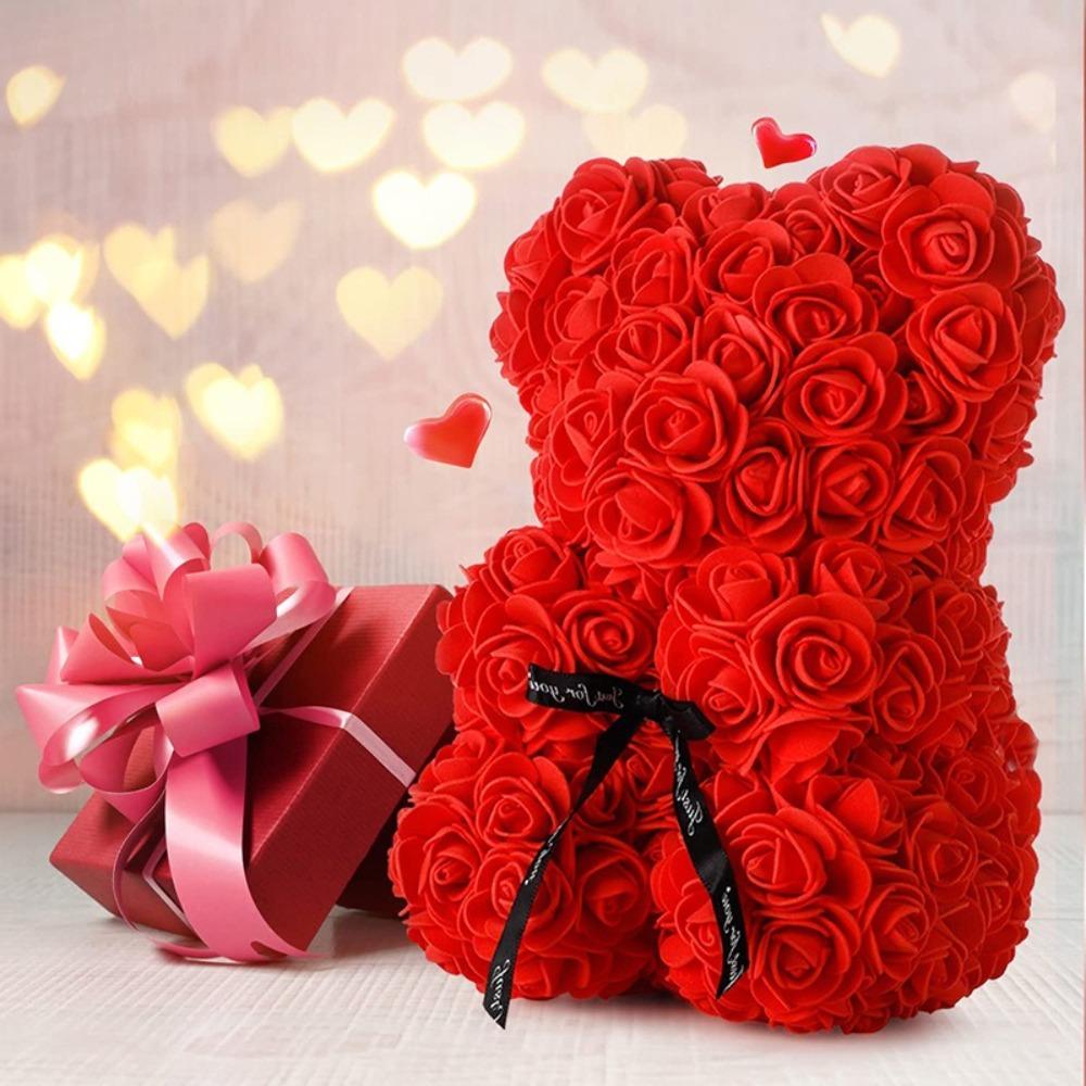 Мишка Тедди Мишка из роз Вечная роза Украшение для вечеринки Новый подарок на День святого Валентина Свадьба