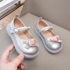 Весенние туфли для девочек из кожи в британском стиле на липучках Модные туфли для принцесс