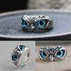 Demon Jewelry Gift Open Adjustable Owl Eye Statement Ring Vintage Ring