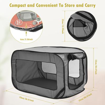 Складная дорожная клетка для собак, pop-up переноска для щенков с сетчатой дверцей на молнии для дома и улицы, палатка-переноска для собак и кошек