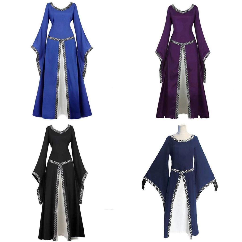 Ирландское средневековое длинное платье для косплея, костюм на тему аниме, с завязками для мужчин и женщин