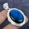 Labradorite Gemstone Handmade 925 Sterling Silver Jewelry Pendant 2.01" j4Q84