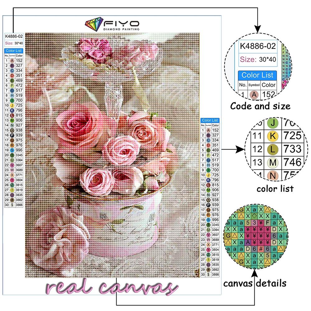 Diamond Painting Pink Roses Diamond Mosaic Craft Diamond Embroidery Painting