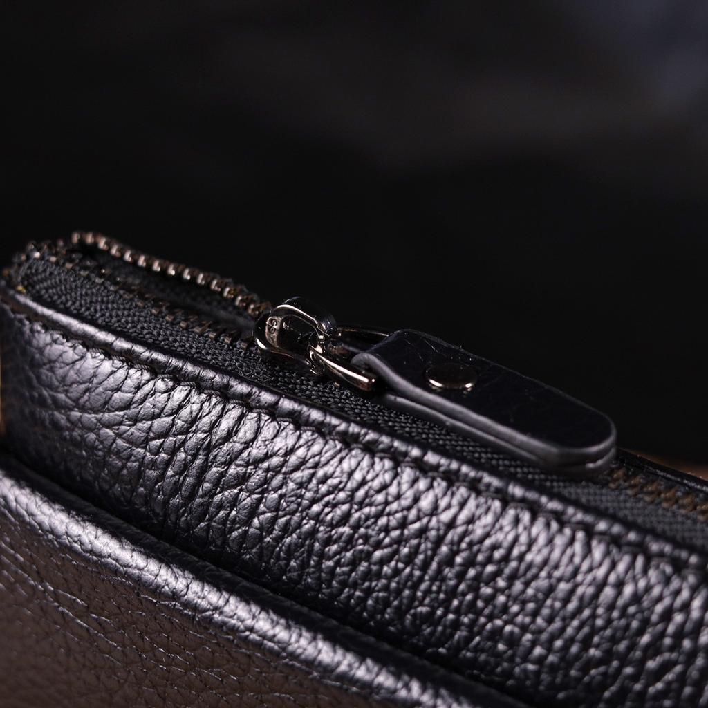 Стильный клатч для мужчин из натуральной кожи CANPELLINI 21546 Черный