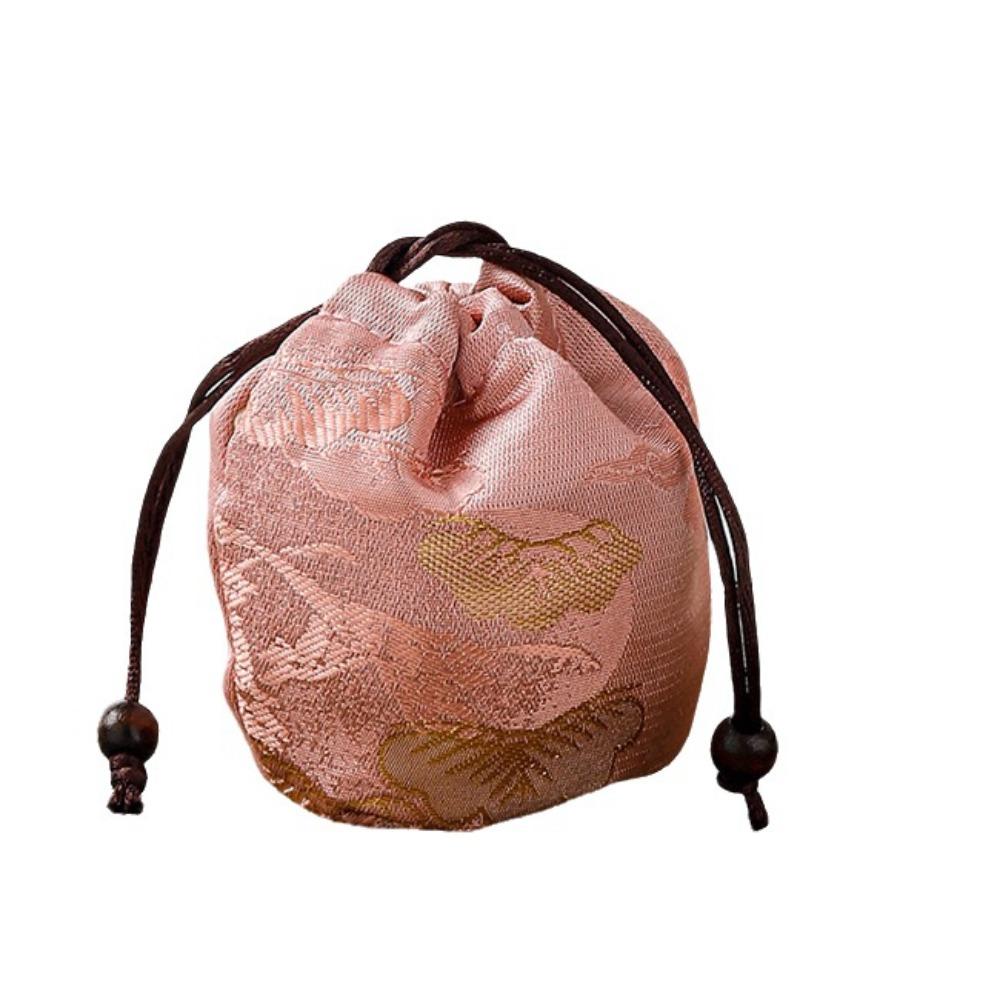 Многофункциональный чехол для чайной чашки с завязкой из ткани в китайском стиле, сумка для хранения чайной посуды на открытом воздухе