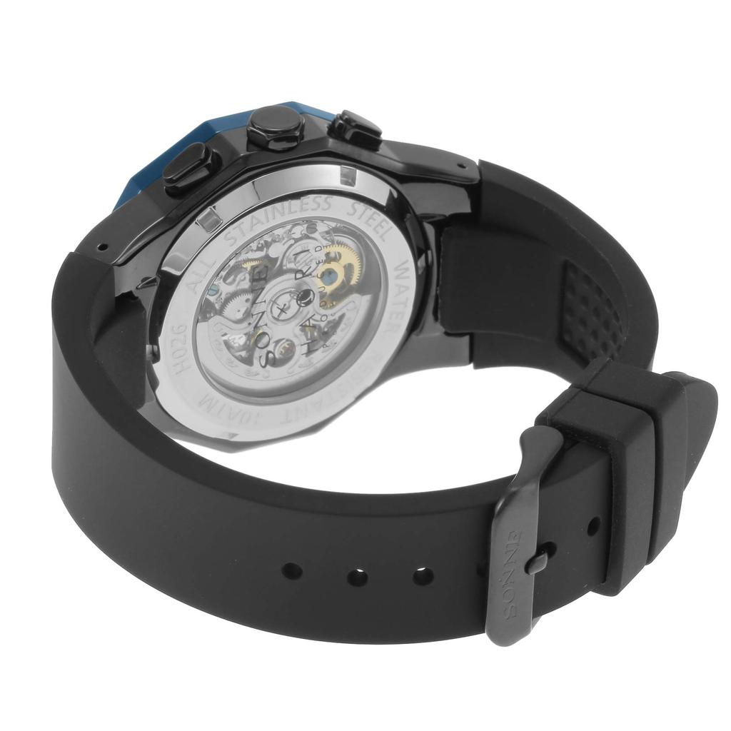 Watch H026 Blue Dial Stainless Steel Automatic Winding 43MM Watch Black [Sonne] H026BU-BK Men's