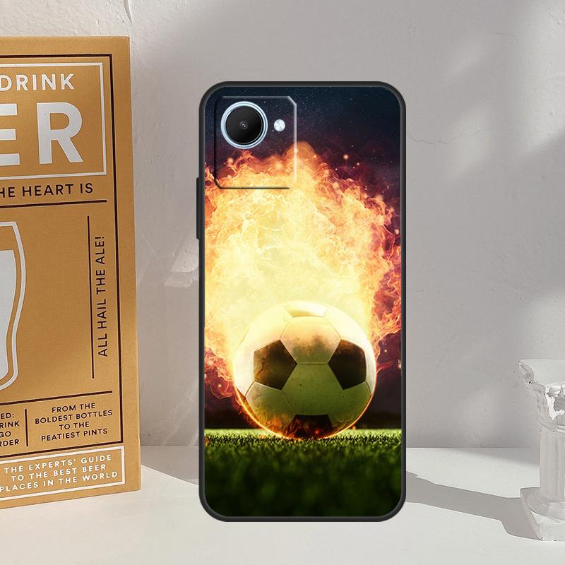 Чехол Fire Football Soccer Ball Для Realme 14 11 10 12 13 Pro Plus GT 7 5 Pro GT 6 6T C67 C61 C53 C51 C21Y C25S C75 C55