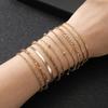 10Pcs/set Vintage Style Snake Chain Bracelet Flat Chain Multi-layer Bracelet  Casual Wear