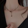 Japanese & Korean Minimalist Dark Planet Necklace: Cool Niche Design for Women, Simple Cold Style Clavicle Chain.