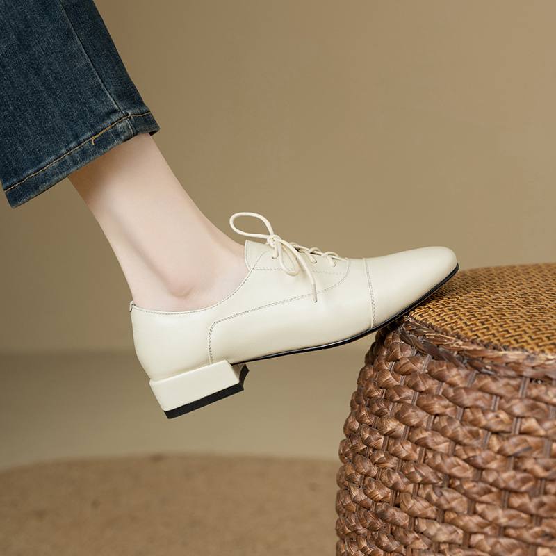 Туфли Krazing Pot из коровьей кожи с квадратным носком, размер 43, толстые низкие каблуки, модные офисные женские туфли с глубоким носком, осенние туфли-лодочки