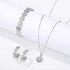 2026 Retro Bracelet Smiley Face Zircon Earrings Necklace Jewelry Set Micro-inlaid Hollow Female Versatile Collarbone Chain