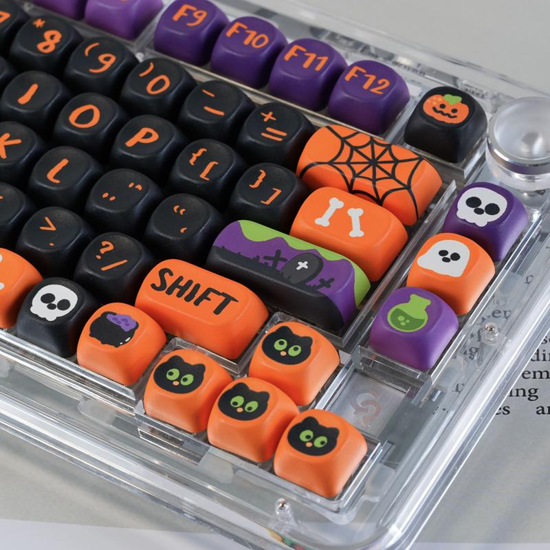 130 Keys Halloween MOA Profile Custom Keyboard Keycaps Dye Sublimation PBT Keycaps for Cherry MX Switches Mechanical Keyboard