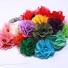 10Pcs 2.6" Tulle Cute Handmade Cored Organza Chiffon Fabric Artificial Gauze Flower Wedding Dress Hats Headband Brooch DIY Home
