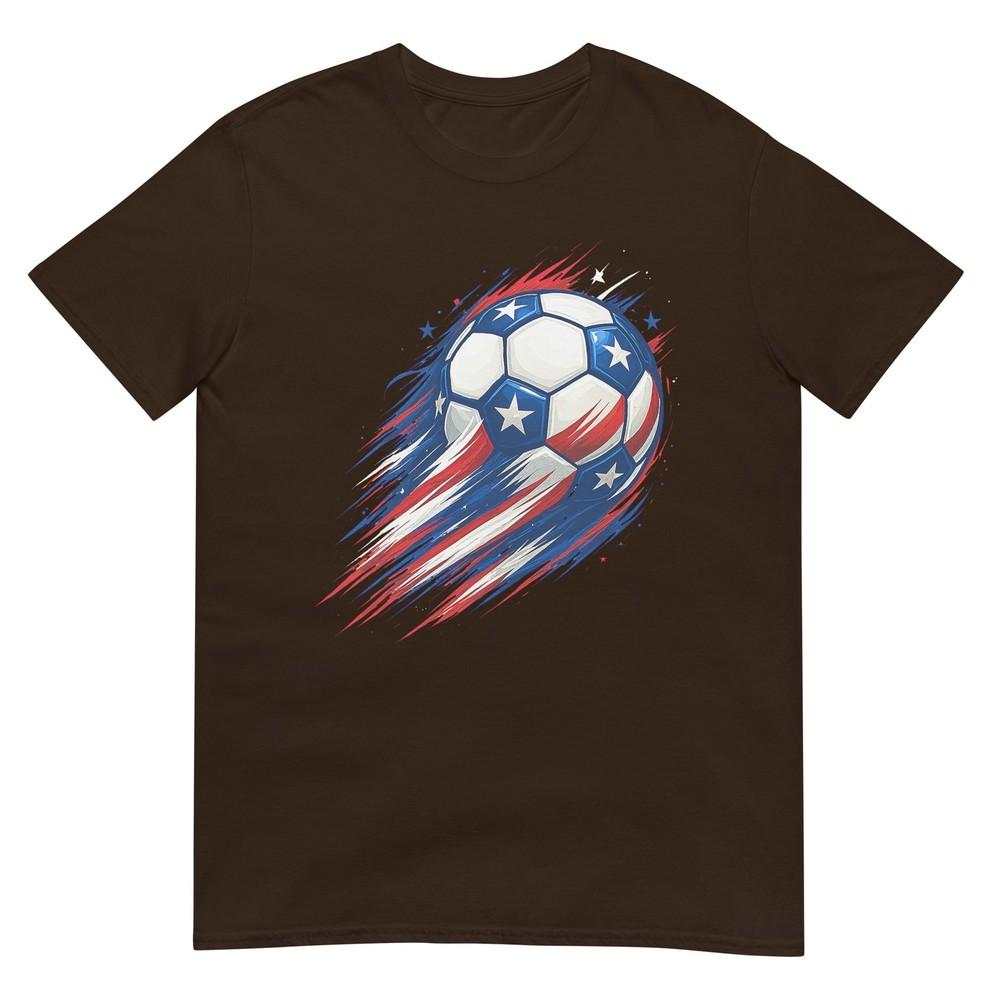 Retro Soccer 4th Of July Gifts Patriotic Red White Blue Boys TShirt