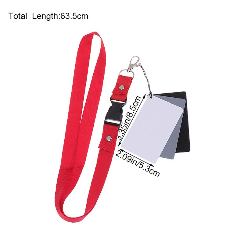 3 In1 Pocket-Size Digital White Black Grey Balance Card 18% Gray Card Calibration Camera Checker With Neck Strap For Photography