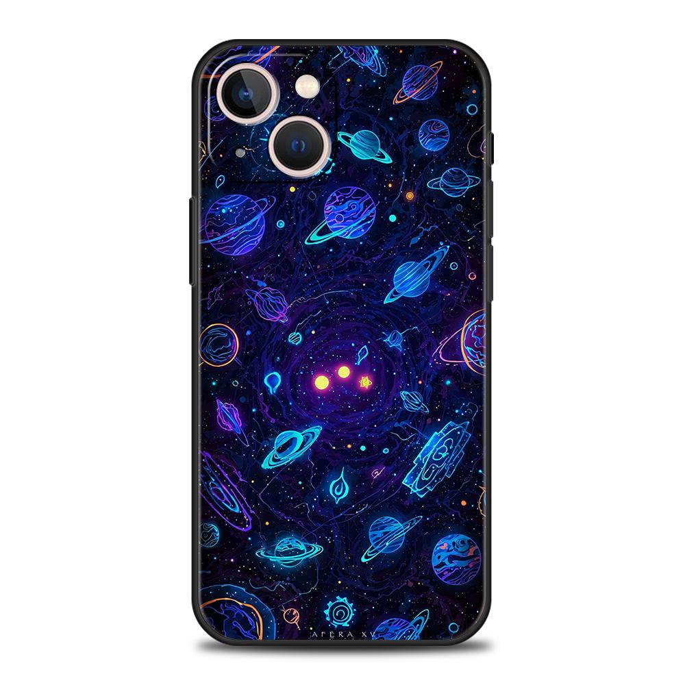 Чехол для телефона Cover для iPhone 17 16 15 14 13 12 Pro Max 11 Pro Max 17 AIR Plus Ударопрочный Мягкий ТПУ Корпус Вселенная Звездное Небо Луна