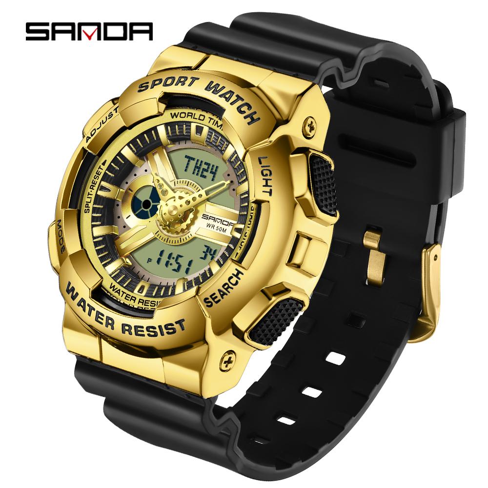 SANDA новая пара 9004/3137 Fantasy красочные мужские и женские часы модные трендовые часы с двойным дисплеем уличные часы с ночным светом