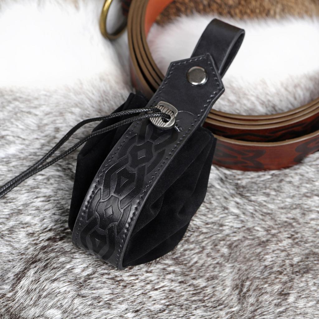 Medieval PU Leather Pouch Vintage Drawstring Bag Waist Pack Portable Halloween Coin Purse Dices Bag Easy To Use
