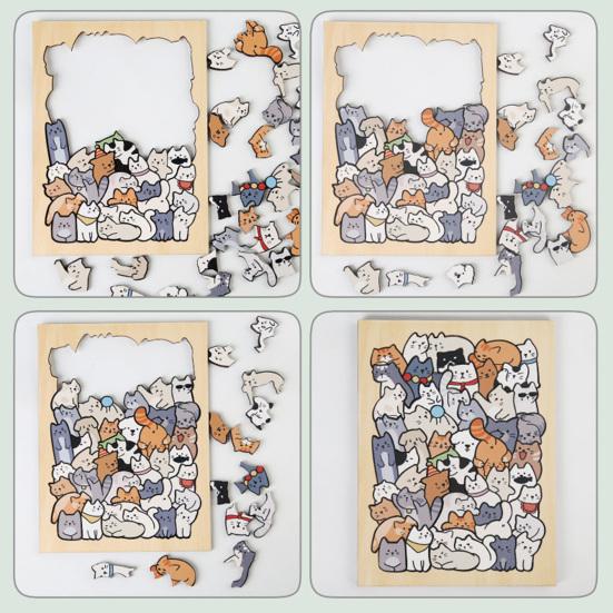 1/3 Набора Деревянная Пазл-Доска с Рамкой 3D Неправильной Формы Котенок Собака Панда Дом Король Обезьян Автомат со Снеками Пазл Украшение Орнамент