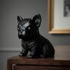 3D-печатный орнамент французского бульдога, черная глянцевая скульптура собаки, минималистичная милая фигурка бульдога, настольное украшение для любителей собак, подарок