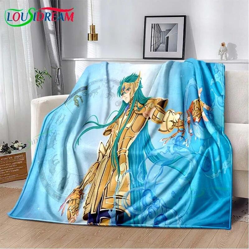 Saint Seiya 3D Printed Art Fleece Blanket for Beds Hiking Picnic Thick Quilt Bedspread Fleece Throw Blanket Picnic Blanket