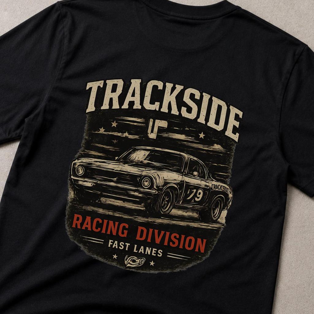 Trackside Racing Vintage Division Shirt Retro Motorsport Graphic Tee Garage Streetwear Speed Shop America T-Shirt Gift For Car Lovers png