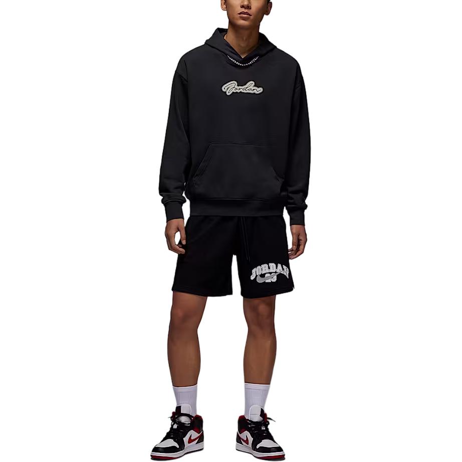 Jordan MVP SS25 Loose French Terry Drawstring Casual Shorts Men Shorts Black Light-Smoke-Grey IB7273010