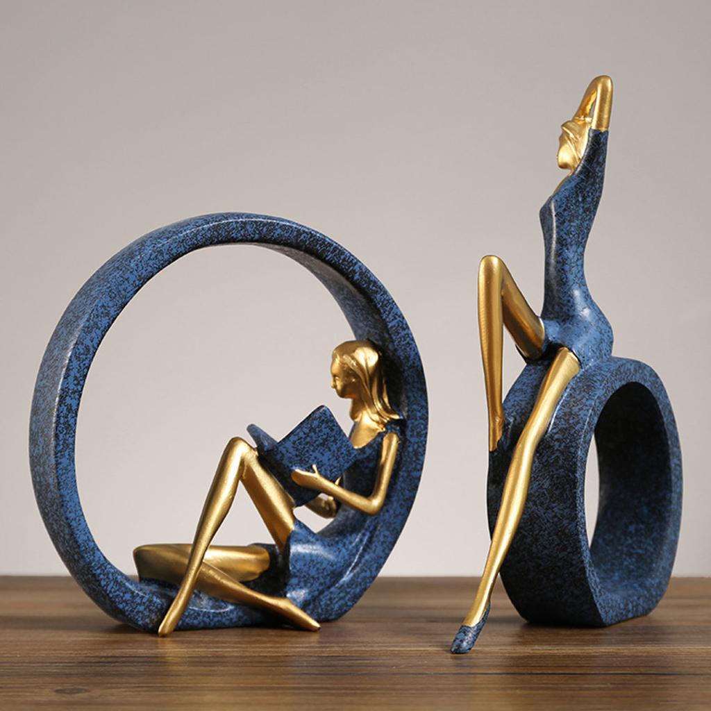 Смола OK Girl Статуэтка Девушка Читающая Фигурка Йога Девушка Украшение для Книжной Полки Спальня Подарочное Украшение