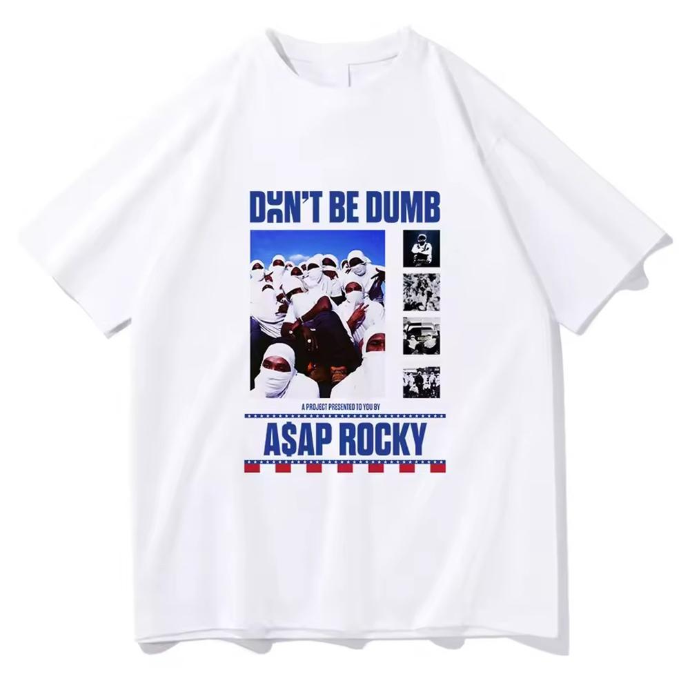 Asap Rocky Dont Be Dumb Unisex Clothing Tee Shirt Homme New In Top Tees Short Sleeve Round Neck Printing Pullover Tshirts
