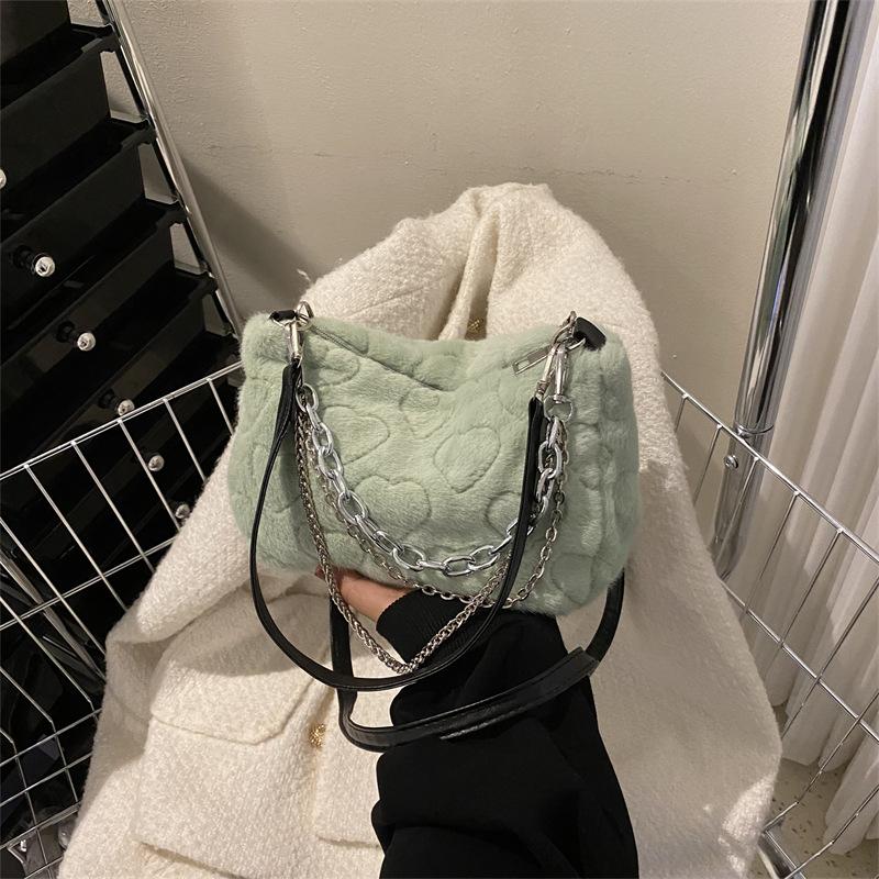 Модная сумка через плечо для женщин, новая модная универсальная меховая сумка через плечо для женщин, сумка Ins Niche Chain