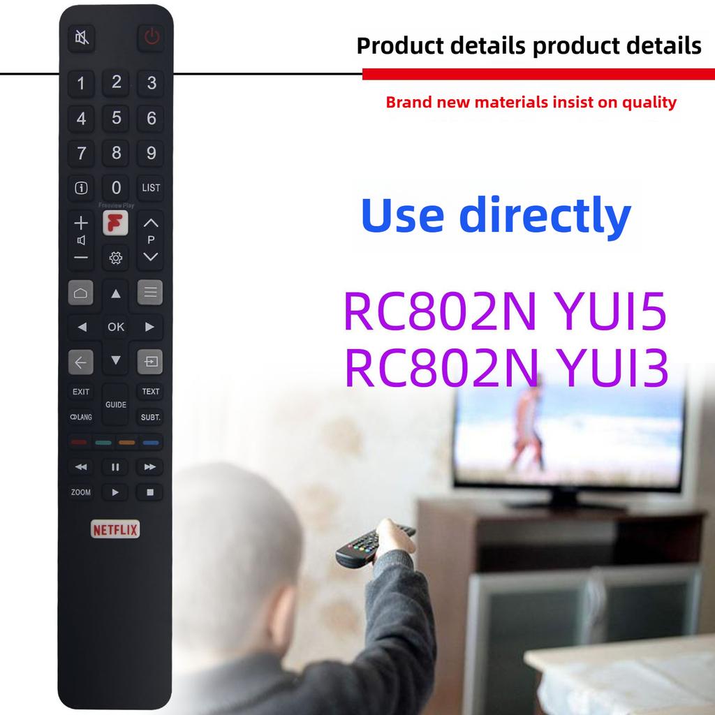 Remote Control RC802N for TCL Replaced Smart TV Remote Control RC802N YAI4 YAI2 YLI 2 YUI5 YMI1 3