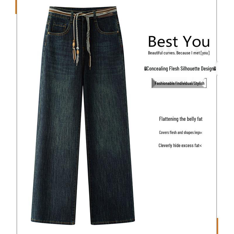 Женские джинсы Fengxiao с высокой талией, в стиле ретро, облегающие, прямого кроя