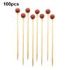 100 шт., бейсбольные бамбуковые палочки для коктейлей, спортивные шампуры с шаровым наконечником, 4,7 дюйма, палочки для закусок для фруктов, сыра, кексов, мясные товары для вечеринок