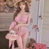 Korean INS style sexy bikini bikini hot spring vacation pure lust babes slim three-point split swimsuit