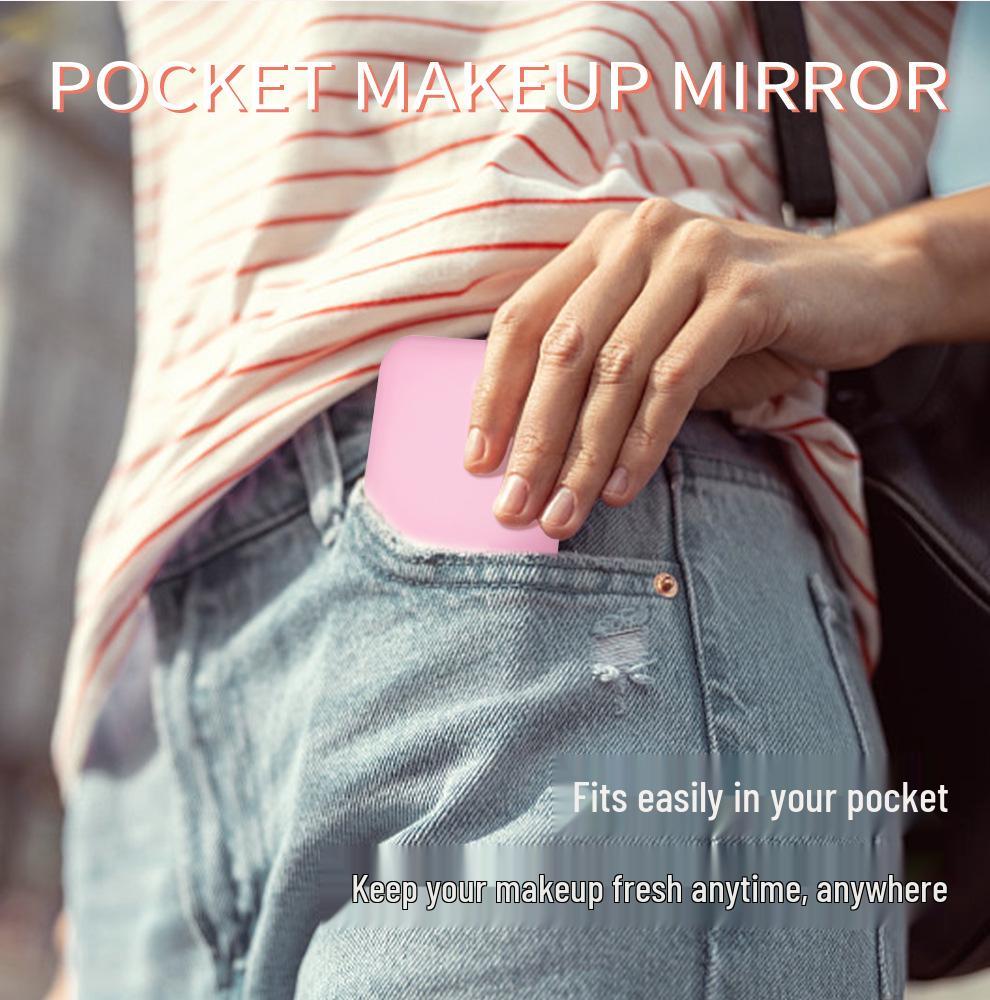 Портативное светодиодное зеркало для макияжа с 2-кратным увеличением - Ручное, складной дизайн